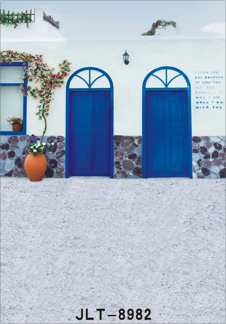 

Фоны для фотосъемки виниловые тканевые фоны для уличного двора синяя дверь Свадебная фотосессия реквизит для детской фотостудии