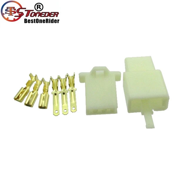 STONEDER 5x 3 Pins Electrical Wire Connector Terminal Harness Plug Socket For Go Kart ATV Scooter Moped Pit Pocket Mini Bike