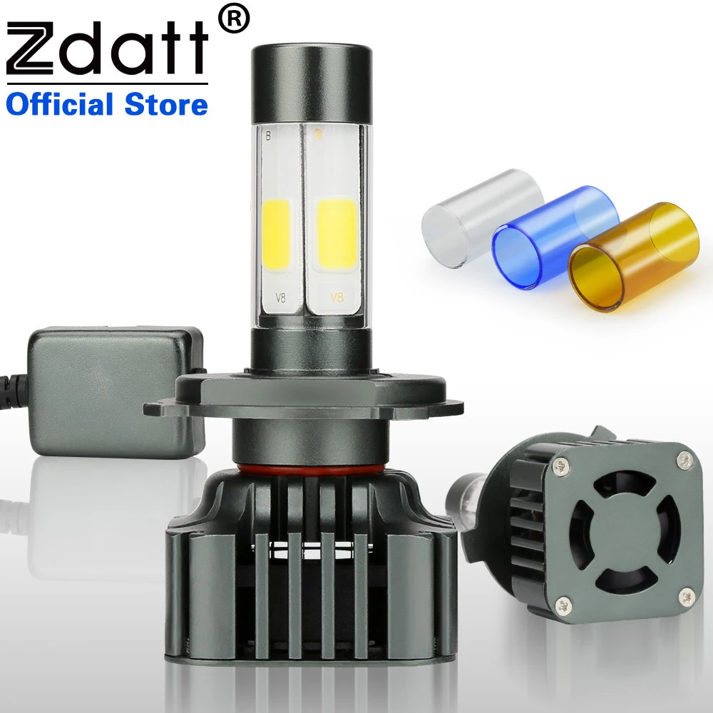 Zdatt H7 Led H4 автомобильные лампы фары H8 H9 H11 9005 HB3 9006 HB4 Ламповые ленты для 100W 12000LM 12V 24V 4