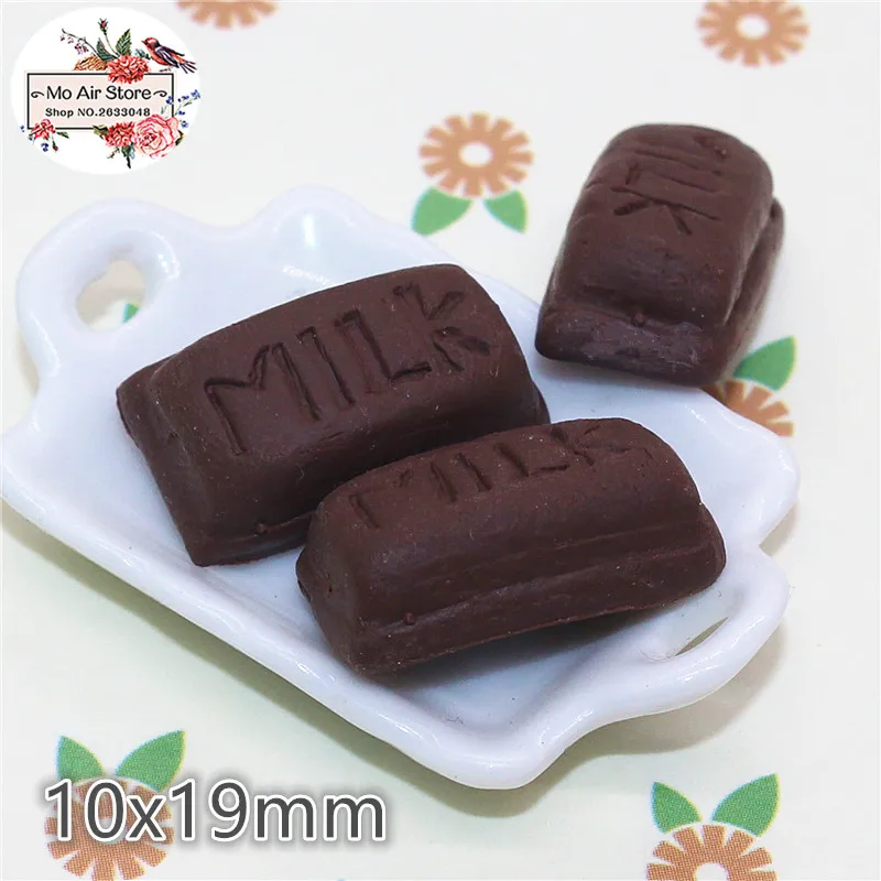 

10PCS Chocolate candy Dessert polymer clay Flat back Cabochon Miniature food Art Supply Decoration Charm 10x19mm