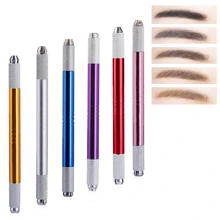 1 шт., двойная головка, микроблейдинг, ручка для татуировки, Перманентный макияж, тату для бровей, вышитая ручка, инструмент для микроблейдинга