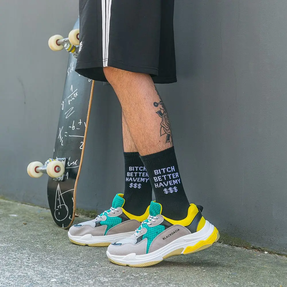 Хлопковые носки в стиле хип хоп с надписью Pot & Deodor Rock Winter SocksYoung модные унисекс