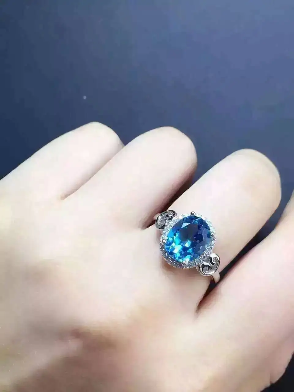 Женское кольцо с топазом из серебра 925 пробы|fine jewelry|925 sterling gemstone ringsgemstone jewelry |