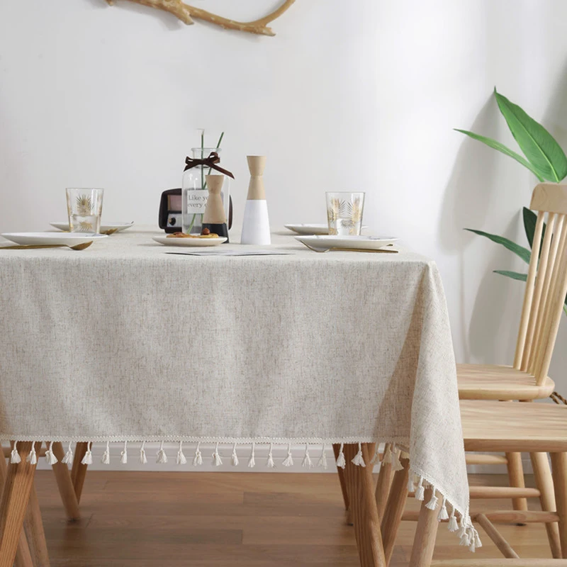 Solid Color Table Cloth Rectangular Tablecloth Dining Table Cover Decortive Tablecloth with Tassel Party Banquet Table Cloth Solid Color Table Cloth Rectangular Tablecloth Dining Table Cover Decortive Tablecloth with Tassel Party Banquet Table Cloth