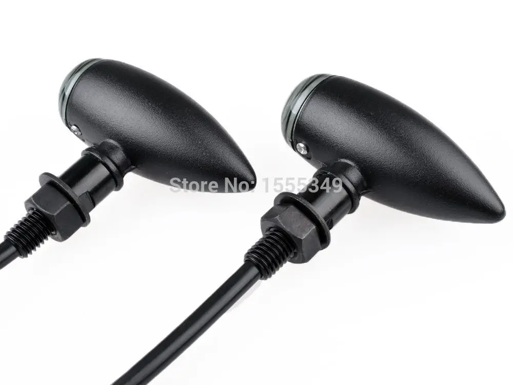 4x черный корпус 12 В мотоциклетные пули поворотники индикаторы для Harley Dyna Bobber Chopper Sportster Honda Yamaha Kawasaki