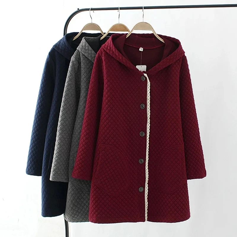 

2018 Spring Autumn Plus Size Women's Clothing Casual Single breasted Hooded Jacket Female Loose Windbreaker Coat Outerwear BL218