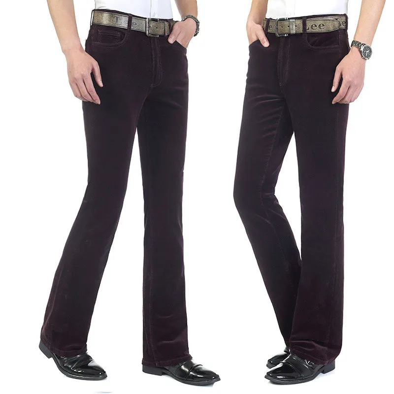 Мужские повседневные брюки весенние мужские деловые повседневные брюки вельветовые брюки-колокольчики Корейская версия эластичных микро-брюк