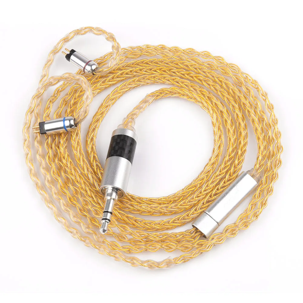 Yinyoo 8 Core Pure Silver Upgraded Cable 2.53.54.4mm Balanced Cable With MMCX2pin Connector For HQ5 HQ6 TFZ ZS10 ZS6 (1)