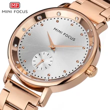 MINI FOCUS – Montre de luxe pour femmes, bracelet en acier inoxydable, couleur or Rose