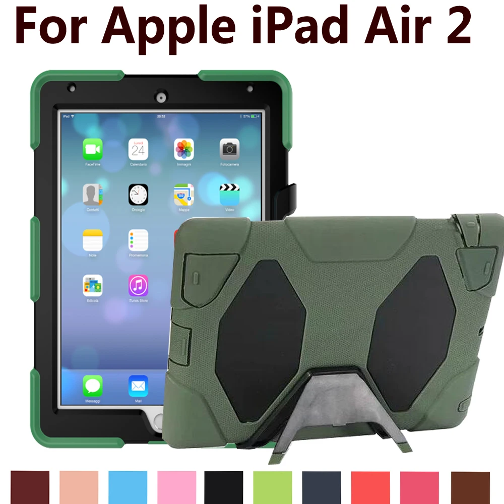 Армированный чехол для Apple iPad Air 2 Air2 A1566 A1567 Силиконовый противоударный Heavy Duty детские безопасные Tablet чехол для Apple iPad Air 2