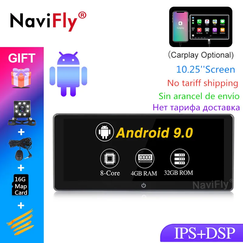 Cheap IPS DSP Android 9.0 10.25inch Double Din Universal Car Radio GPS Multimedia Unit Player For TOYOTA Nissan Kia RAV4 Honda Hyundai 0