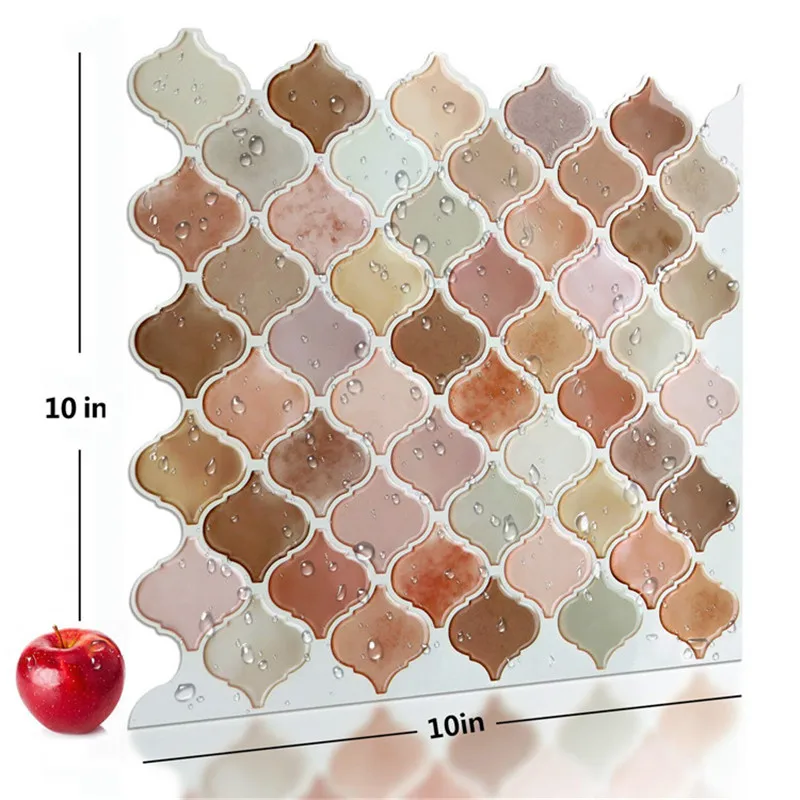 Vividtiles Mosaic tile wall peel and stick adhesive stickers DIY kitchen bathroom wall sticker 3D vinyl-(1-sheet)