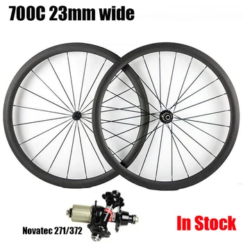 

Catazer Carbon Rim 700C 23/25mm Wide 38mm 50mm 60mm 88mm Depth with Novatec 271/372 Hub Road Bike Basalt Brake surface Wheels