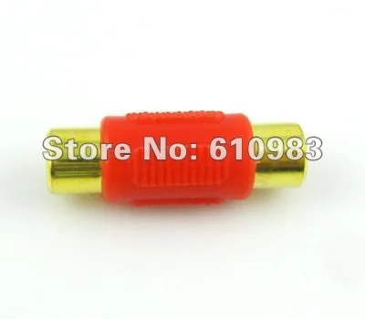 

Free shipping (5pieces\lot) wholesale Red color RCA Jack to Jack connector Audio adapter straight
