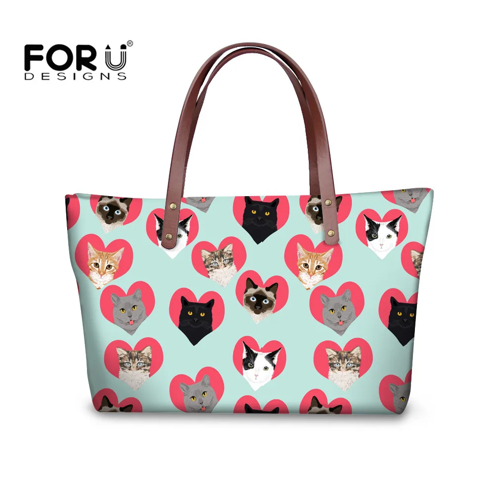 

FORUDESIGNS 2018 Spectacular Cats Women Purse Handbags Sets Ladies PU Leather Wallet Shoulder Bags Female Girls Casual Tote Bag