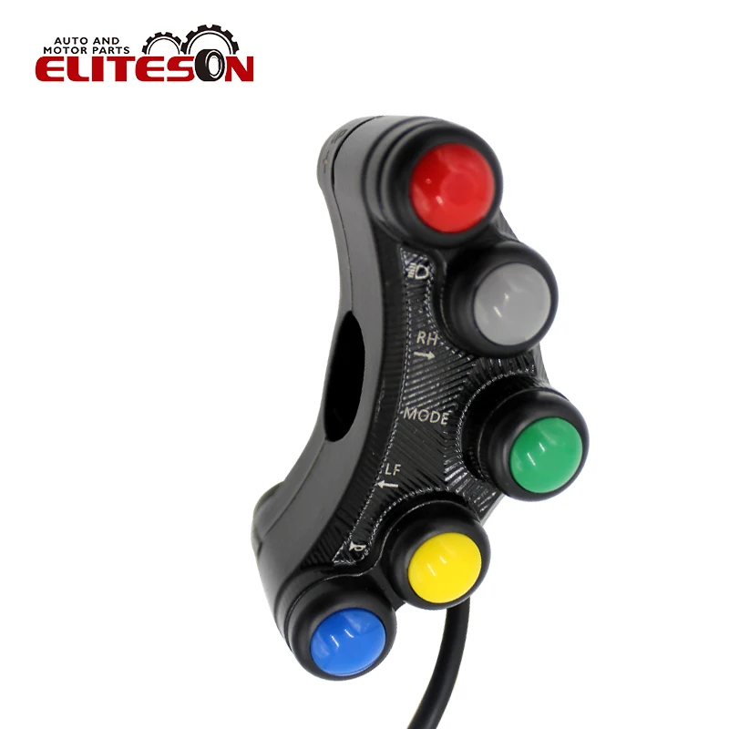 

Eliteson 1 PC Motorcycle Switch 7 Functions Aluminum 12V Handlebar 22MM 7/8'' Headlight Horn Turn Signal Start Kill ON OFF