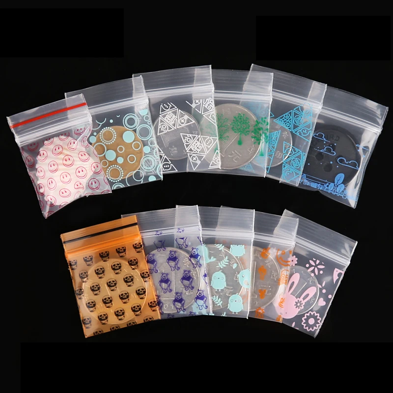 Печать треугольника Миниатюрный Zip Lock Grip Пластиковый Пакет Мешок Пищевые Конфеты