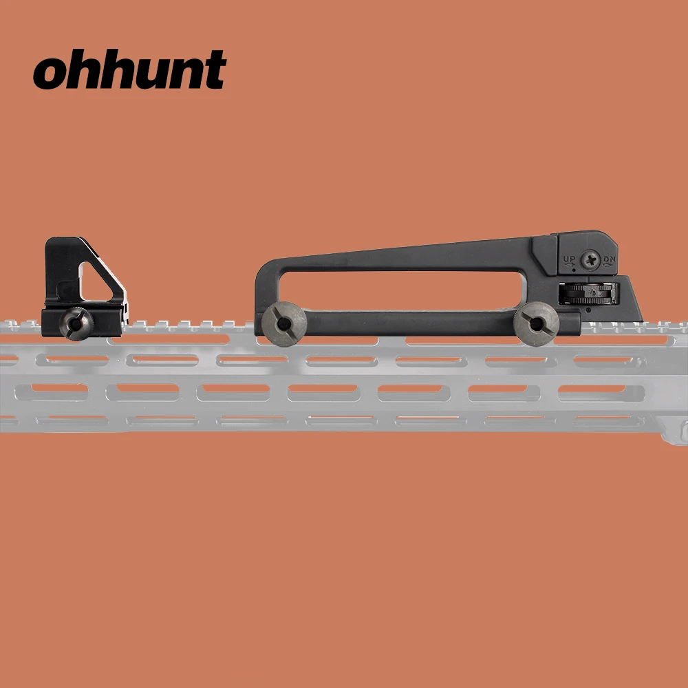 

ohhunt Hunting Riflescope Combo Detachable Carry Handle Mount with Steel Rear Sight and Frond Sight for Tactical M4 M16 AR15