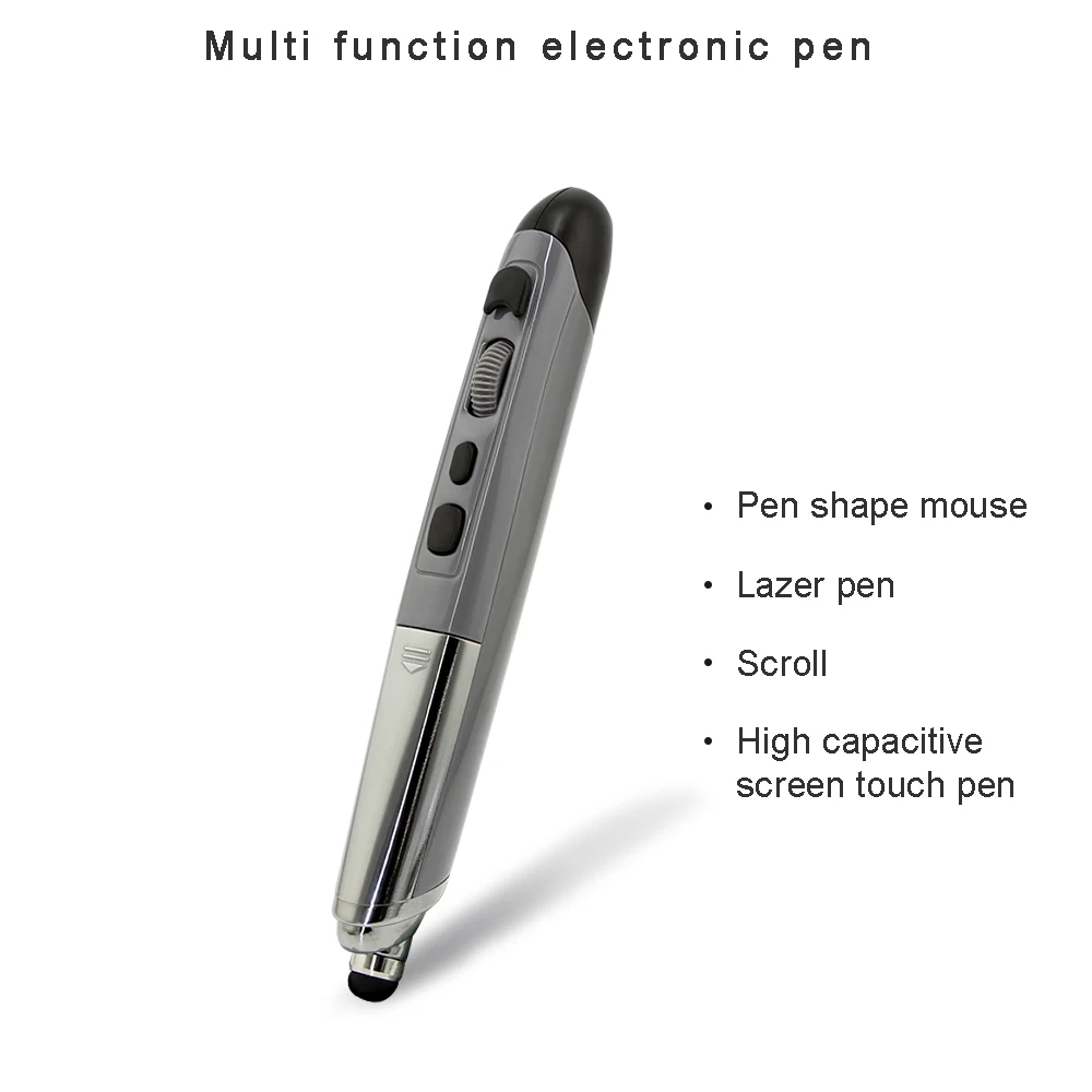 CHUYI Mini Wireless Mouse Pen Optical USB Mice Computer Mouse 1600 DPI Ergonomic Touch Laser Pen Mause For PPT Pointer PC Laptop