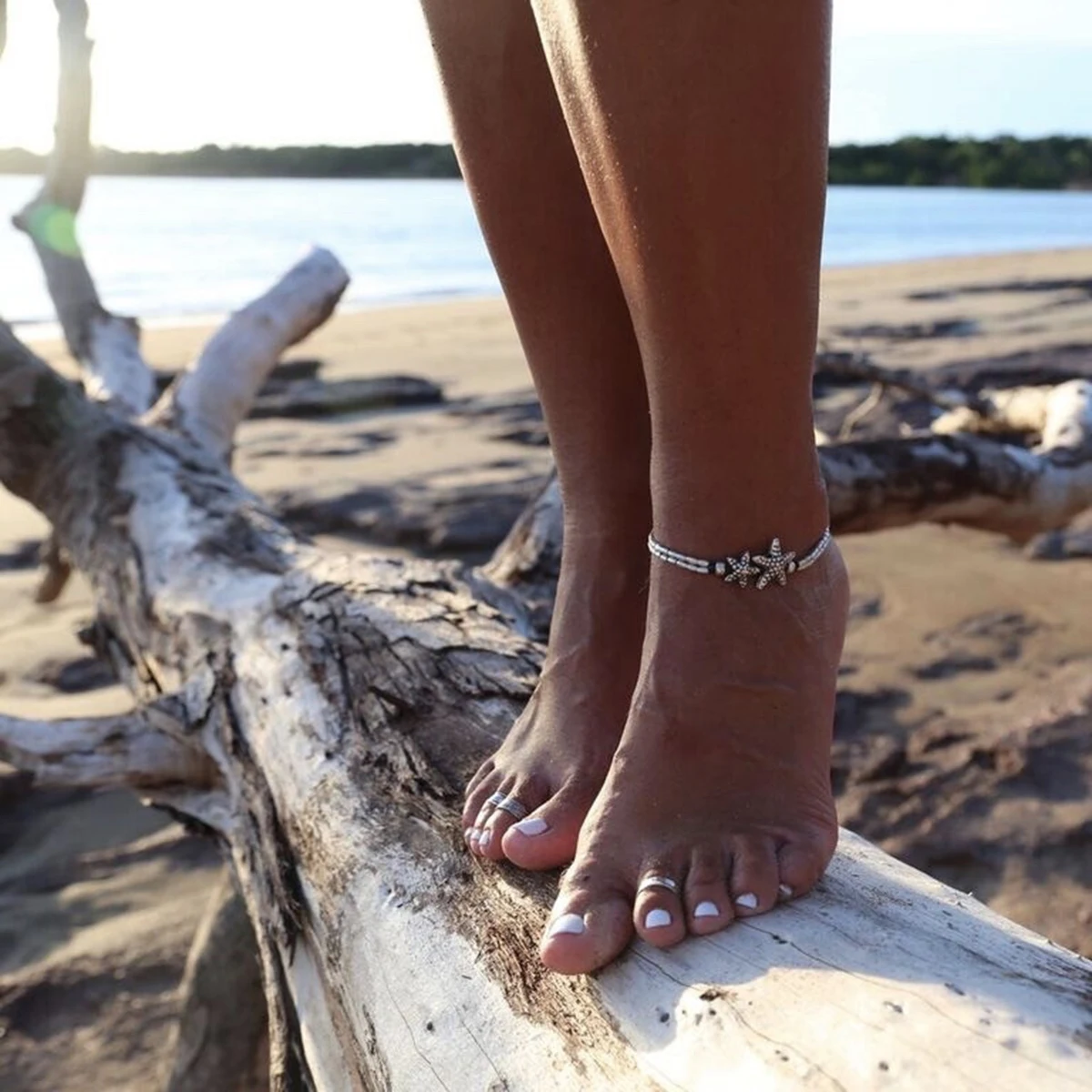 Vintage Bracelet Foot Jewelry Retro Anklet For Women Girls Ankle Leg Chain Charm Starfish Beads Bracelet Fashion Beach Jewelry 22