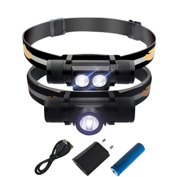 

headlamp rechargeable USB LED Headlamp XM L2 Interface Cycling Headlight 9 Mode Dimming Head Torch Flashlight Camping Fishing