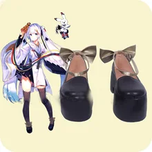 Vocaloid Снег Мику черный Косплэй ботинки Для женщин на Хэллоуин Карнавальный Детский костюм для вечеринок аксессуары