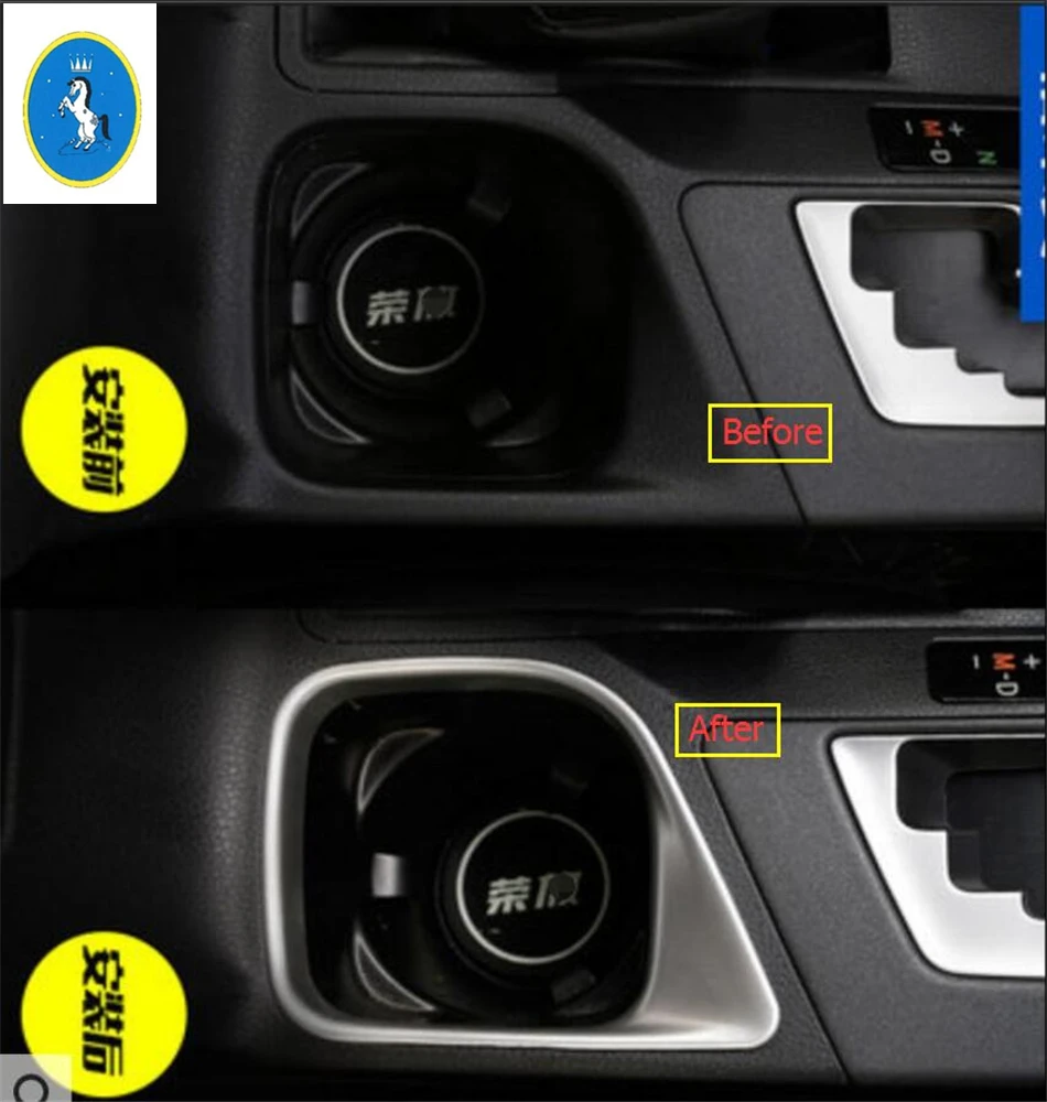 

Yimaautotrims ABS Interior Auto Accessory Water Cup Holder Decoration Cover Trim 1 Pcs For TOYOTA RAV4 RAV 4 2016 2017 2018