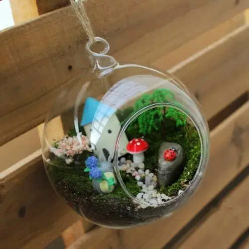 

8/10/15cm Hanging Glass Flower Planter Vase Bottle Terrarium Candlestick Decor Beautiful and convenient
