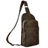 Le'aokuu Men Crazy Horse Leather Casual Vintage Chest Bag Sling Bag Design One Shoulder Bag Crossbody Bag For Male 9977 ► Photo 2/6