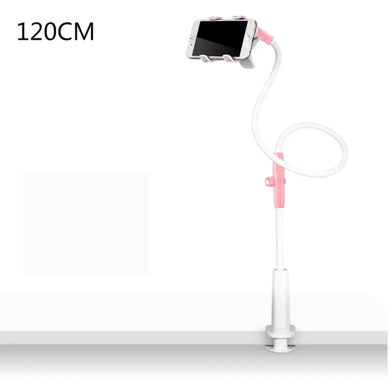 Universal Stents Flexible Holder Lazy Mobile Phone Stand Long Arm Bed/Desktop Clip Bracket For iPhone/Xiaomi/Samsung - Цвет: Pink 120cm