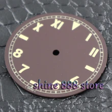 Parnis 38,9 мм кофе стерильный сандвич-циферблат для 6497 6498 ручной обмотки часы части