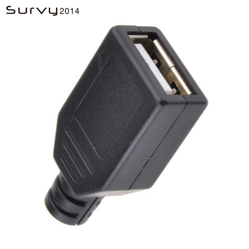 10 шт. 4 контактный разъем USB типа А с черной пластиковой крышкой|Интегральные