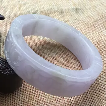 

58.7mm VINTAGE HAND-CARVED CHINESE PURPLE JADEITE BANGLE BRACELET F32