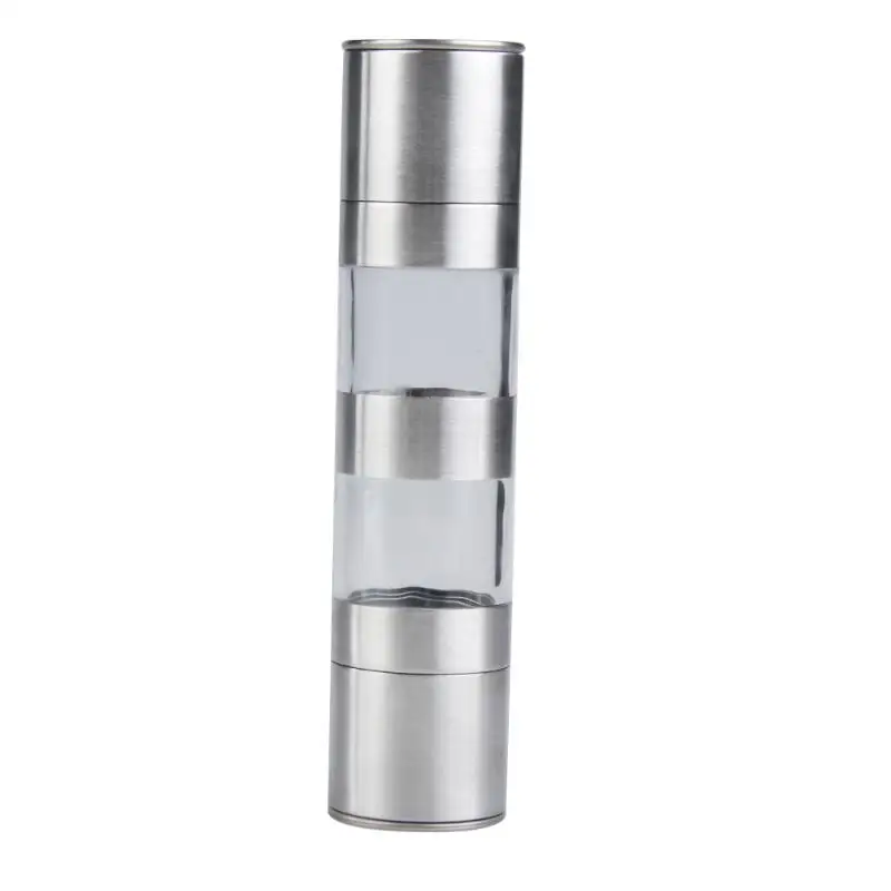 

Home Use 2 in 1 Stainless Steel Salt Pepper Mills Manual Spice Grinder Seasoning Pepper Grinder Cooking Tool Kitchen Gadgets