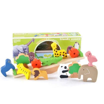 

Creative Wooden Blocks Toy For Boys Girls Cartoon Forest Animal Seesaw Wooden Balance Blocks Children Learning Educational Toys