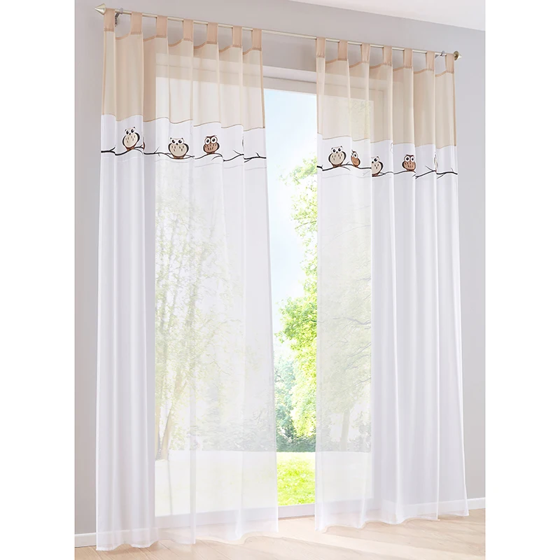 Новое поступление тюлевые шторы Cortinas dororio с мультяшной вышивкой в виде милой совы