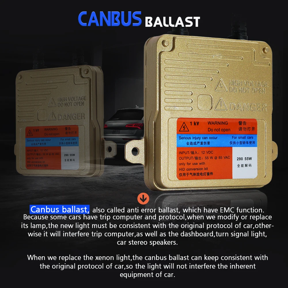 Cawanerl 55 Вт автомобильный ксеноновый комплект Canbus переменный ток балластный резистор лампа 3000 К 4300 К 6000 к 8000 к для Volvo V70 2005-2010 автомобильная фара дальнего света
