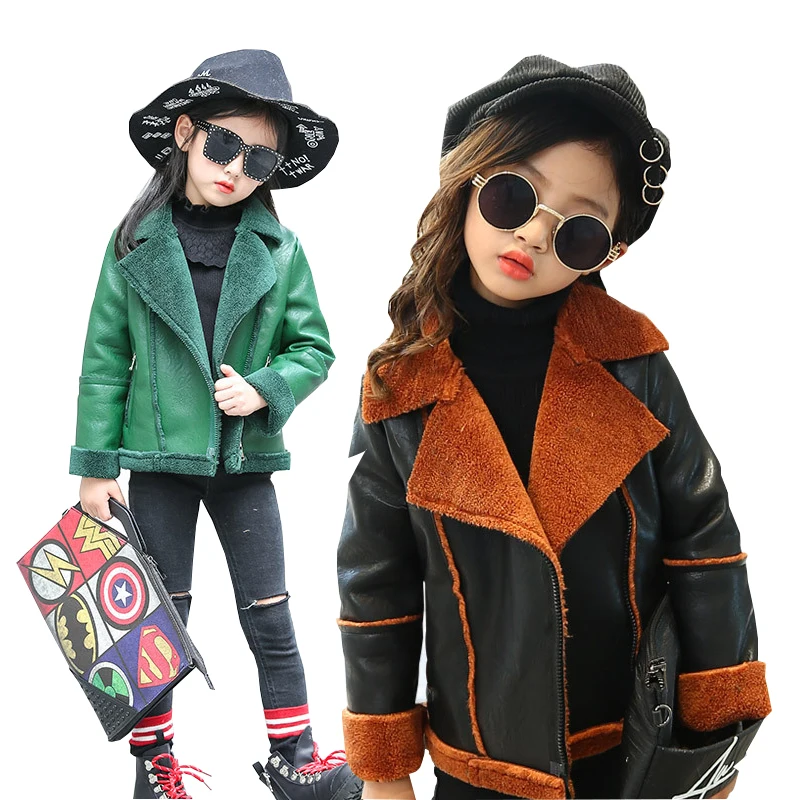 

Girls Autumn Winter Jackets for Girls Clothes Long Sleeve Thick Warm Leather Coat Children Jacket Kids Outerwear Girls Outfits