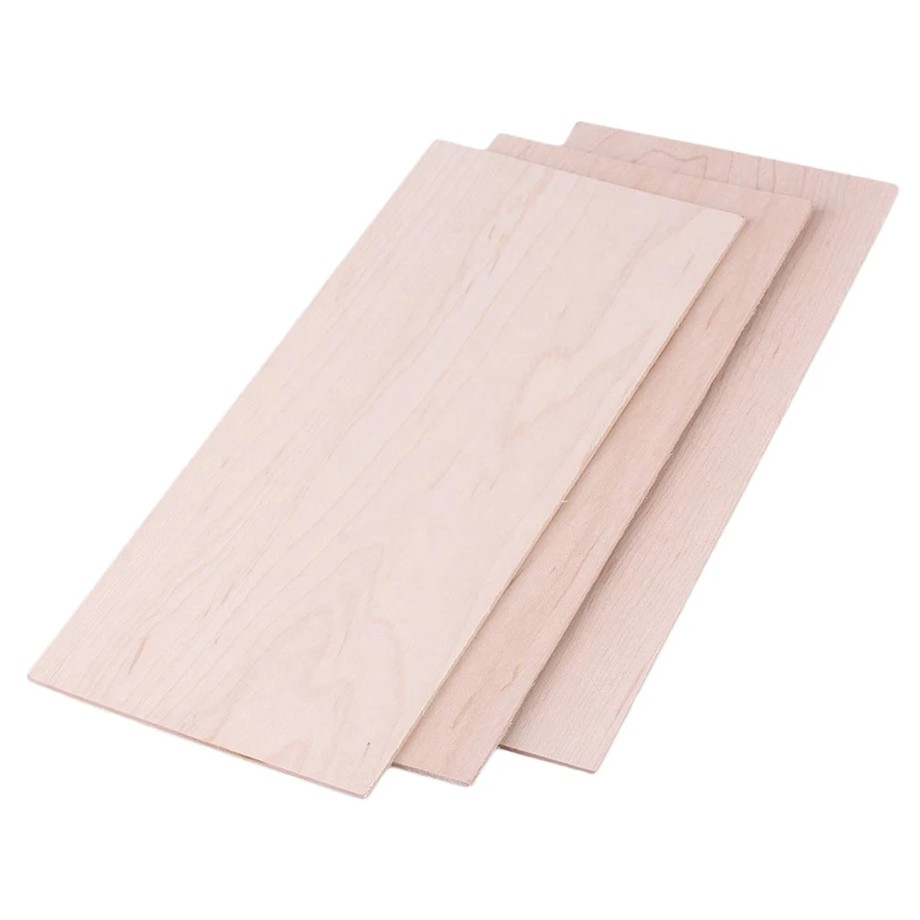 3 Pcs Maple Wood Guitar Head Veneer Headplate Marquetry Guitar Parts Accessory for Luthier DIY