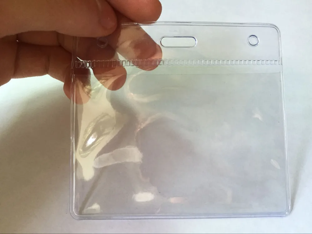 Clear Plastic Horizontal Name Tag ID Card Holder Badge Wholesale