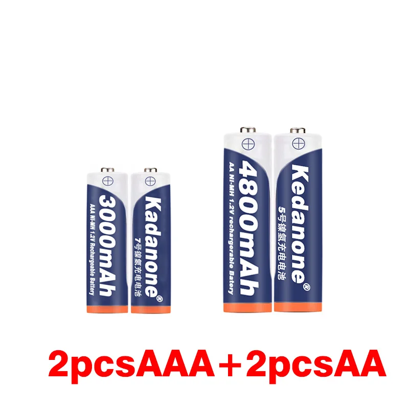 Лот 1,2 V 4800mAh NI MH AA перезаряжаемые батареи+ AAA батареи 3000 mAh Rechageable батареи NI-MH 1,2 V AAA батареи