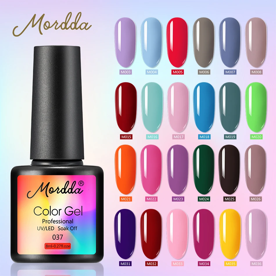 MORDDA 8 مللي هلام البولندية الأشعة فوق البنفسجية الصمام مسمار الورنيش ل مانيكير 60 الألوان هلام ورنيش شبه الدائم هلام طلاء الأظافر الفن DIY تصميم ...