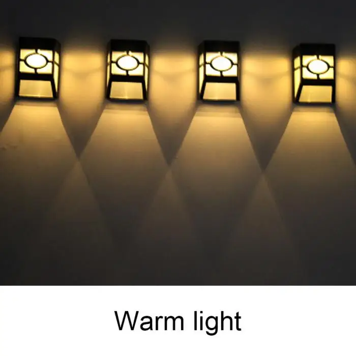 Vintage Solar Powered Wall Mount LED Light Outdoor Garden Path Landscape Yard Lamp PAK55