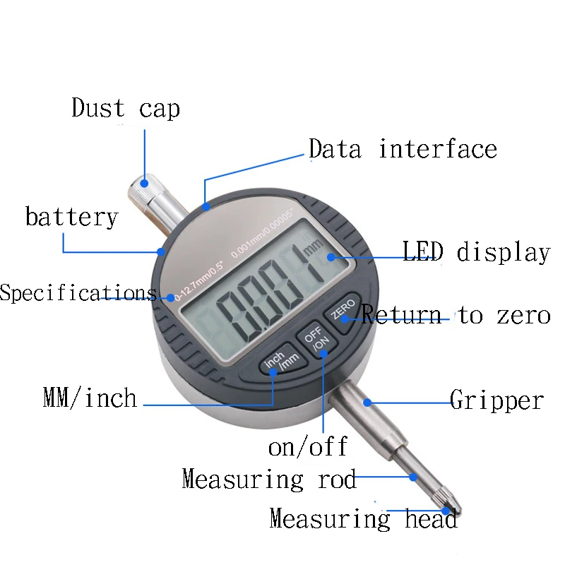 0-12,7 мм Электронный микрометр 0,01 мм и 0,001 цифровой микрометр циферблат индикатор глубина измерительные инструменты