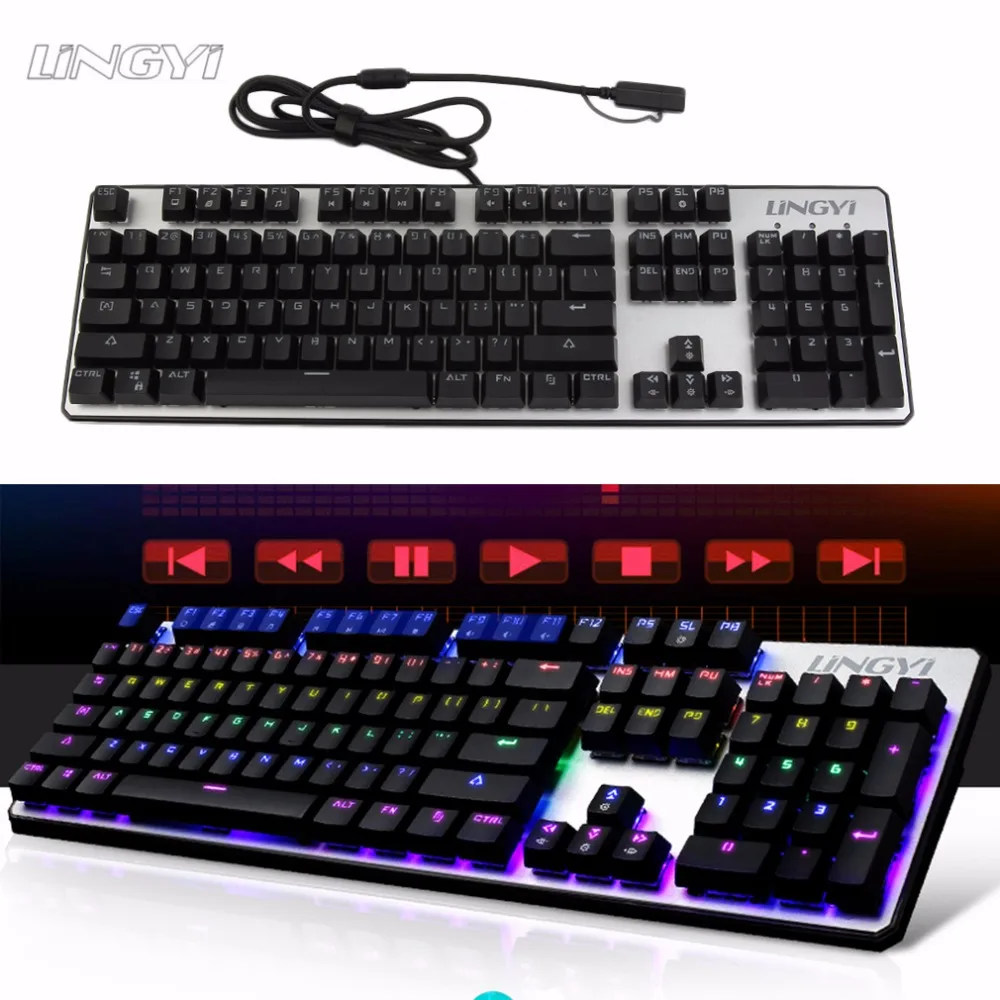 

Lingyi Professional Electronic Sports Mechanical Keyboard Gaming Computer 104 Key Wired Keyboard For Windows Vista/7/8/for Ios
