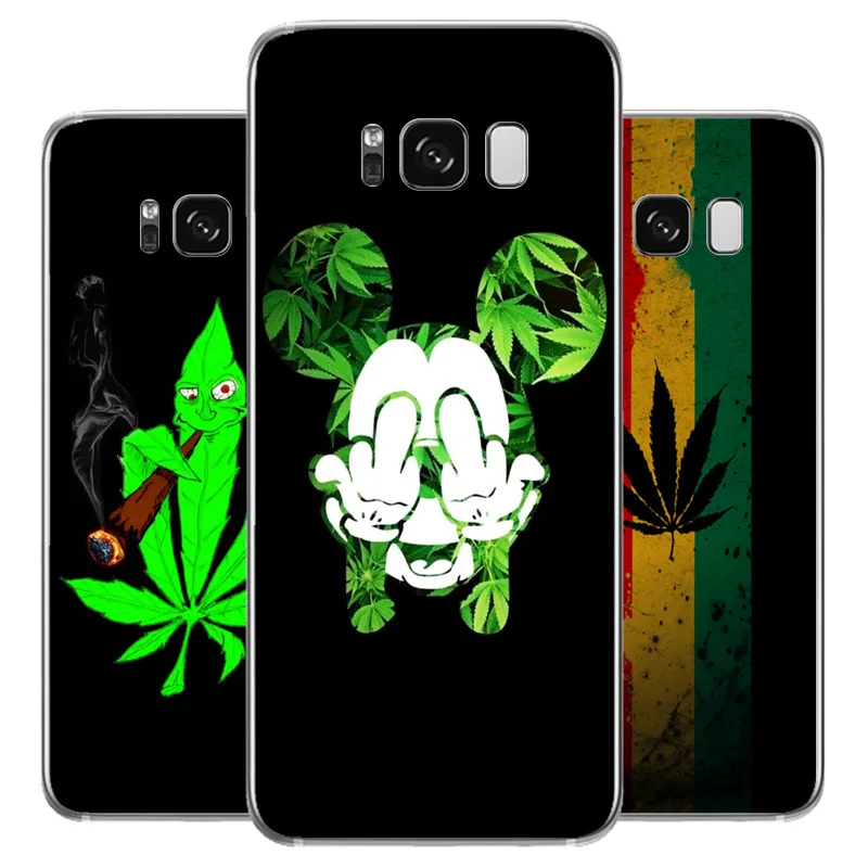 

N252 Art Smoke Weed Soft TPU Silicone Cover For Samsung Galaxy S5 S6 S7 S8 S9 S10 S10E Lite Edge Plus Case