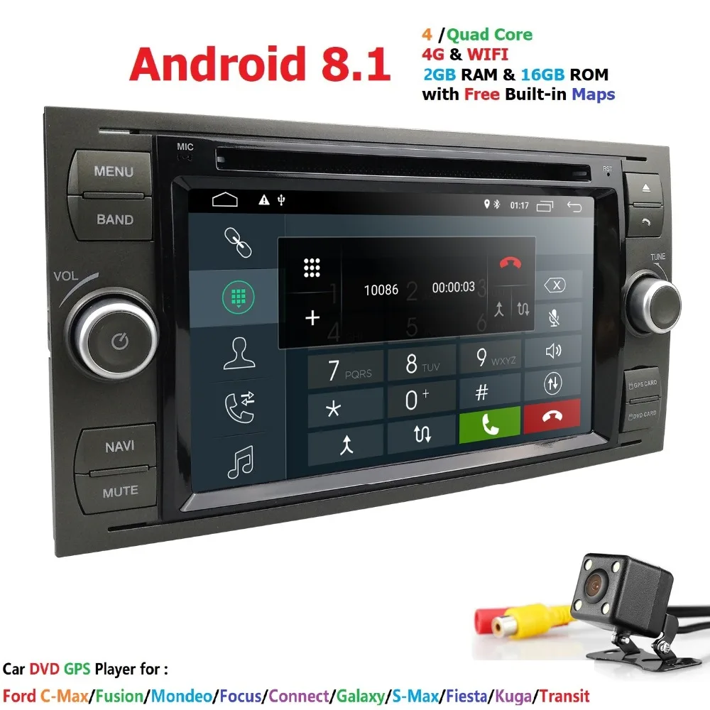 Hizpo 2Din Android 8 1 стерео автомобильный DVD Play для ford Foucs Mondeo S max smax Kuga c gps умное радио