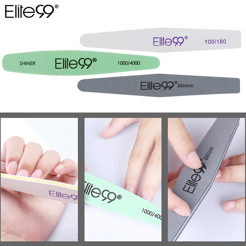 Harga Elite99 3 Mix Ukuran Double Side File Kuku Amplas Pro Nail Art Pengamplasan Bar Manikur Pedikur Kuku Alat