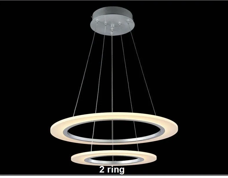 3/2/1 кольцо Алюминий Акрил светодиодный потолочный светильник Гостиная Спальня кабинет лампа офис и коммерческого освещения chandelier90-240V