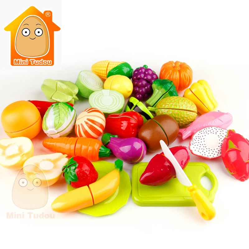 Minitudou Kids Cut Vegetables Toy Cut Fruit Toy Pretand